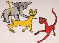 Alexander Calder UNTITLED (TWO CATS AND AN ELEPHANT) Lithograph, 29.75W - Sold for $5,120 on 11-15-2025 (Lot 136).jpg